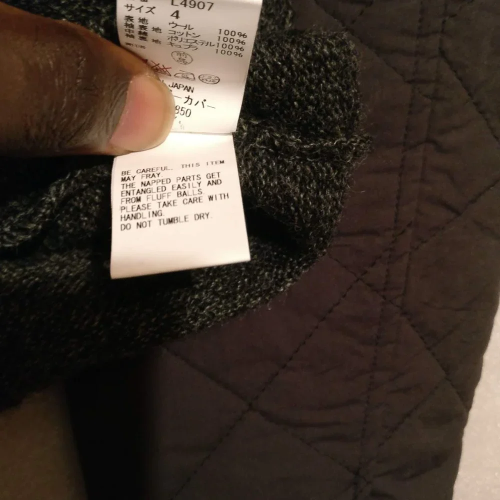 UNDERCOVER JAPAN Aviator bomber quilted puffer Wool Jacket Color Coal Men medium - Picture 8 of 9